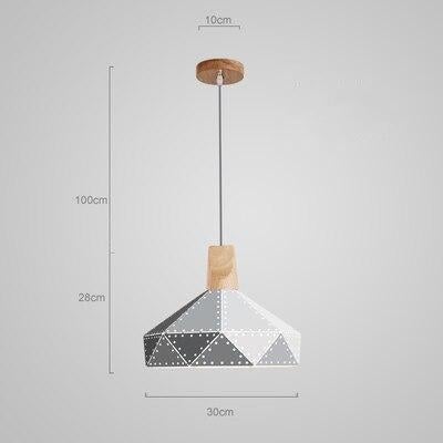 Modern minimalist design pendant lamp Nordic creative colorful led lamp home lighting bar restaurant iron solid wood lamp living