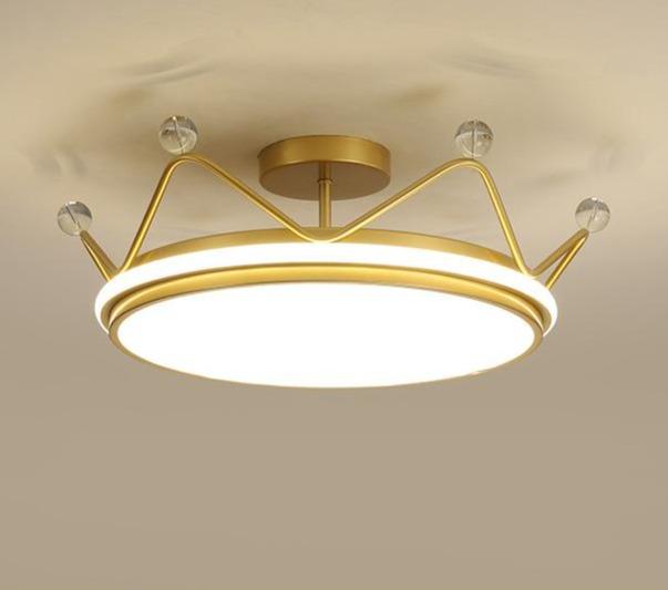 Golden Crown Chandelier Simple Modern Room Lamp