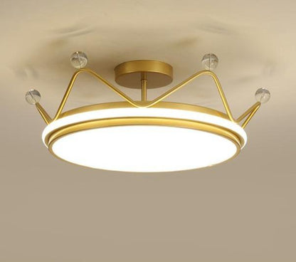Golden Crown Chandelier Simple Modern Room Lamp