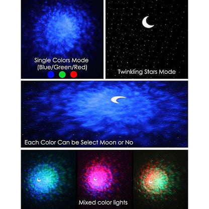 Star Sky Projector  LED Galaxy Night Light Moon Stars Nebula Ocean Lamp Galaxy Projector Rotation Light