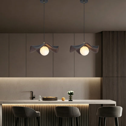 Wabi Sab Lotus Leaf Dining Pendant Light Petal Wood Grain Resin Pendants Lights Colour For Bedroom Dining Room Lighting