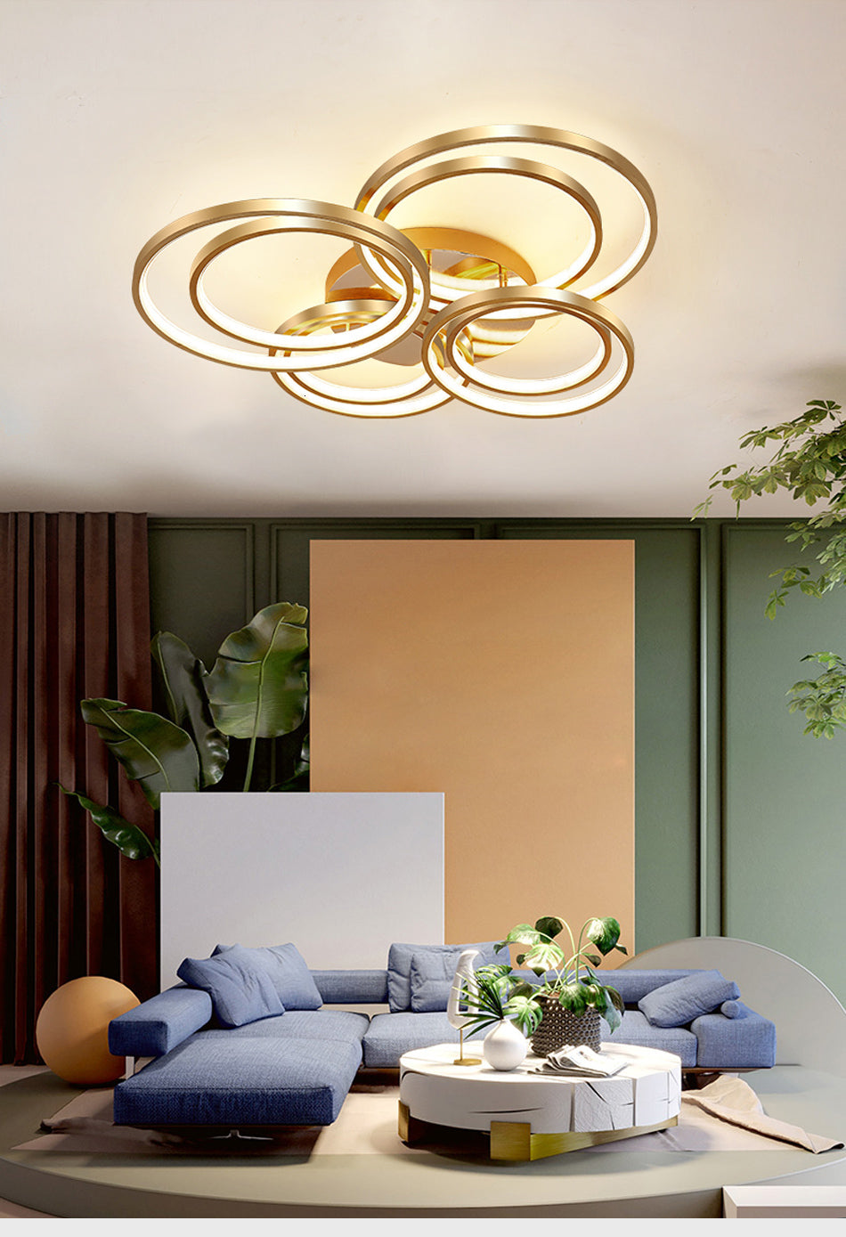 Modern Golden LED Ceiling Lights For Living Room Bedroom Restaurant Lighting Fixture Lustre Lamps