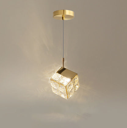 Light Luxury French Modern Crystal Bedroom Headboard Long Chandelier Dandelion Dining Room Bedroom Atmosphere Water Cube Lamp