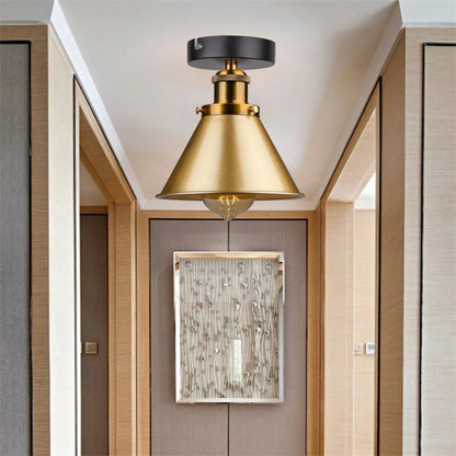 Vintage Rustic Semi Flush Mount Ceiling Light, Farmhouse Ceiling Light E27 Base Industrial Ceiling Lights for Hallway Stairway