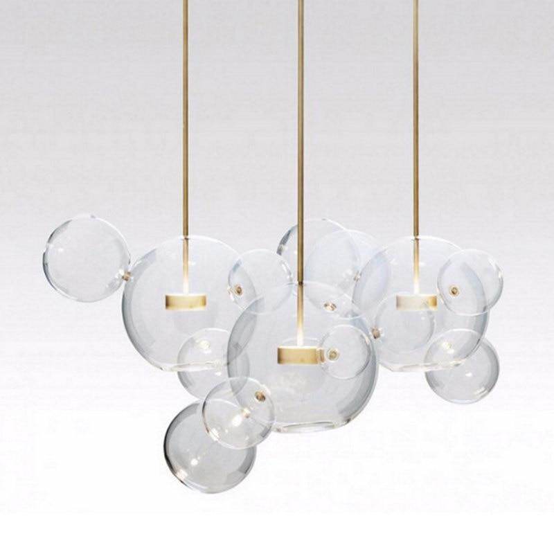 Modern Creative Clear Glass Bubble Ball Led Pendant Lamp for dining room living room bar LED Glass Hang Lamp