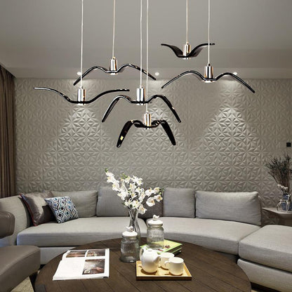 Nordic Chandelier Restaurant Three Creative Lights Modern Minimalist LED Bar Table Dining Room Personality Art Seagull Chandelier