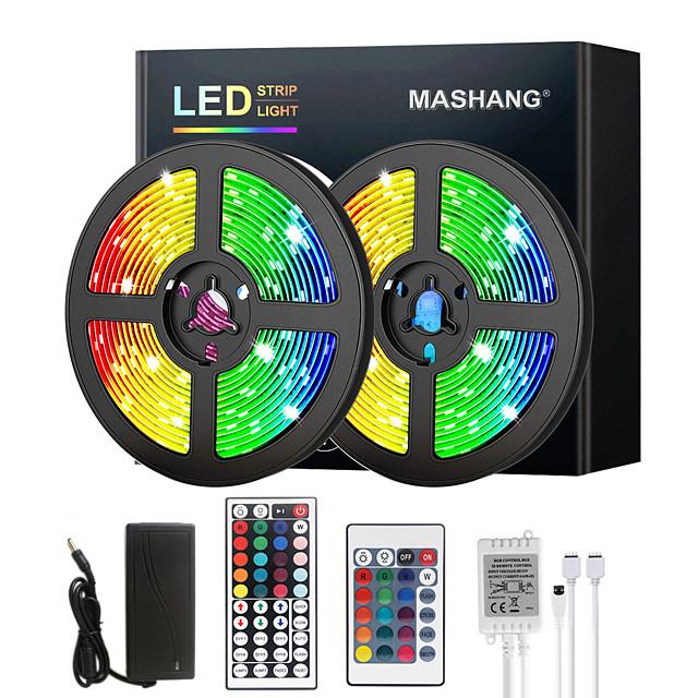 5M 10M 15M 20M LED Strip Lights RGB DC12V LED Lights Flexible Color Change SMD 2835 with IR Remote Controller and 100-240V Adapter for Home Bedroom Kitchen TV Back Lights DIY Deco