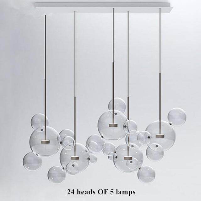 Modern Creative Clear Glass Bubble Ball Led Pendant Lamp for dining room living room bar LED Glass Hang Lamp