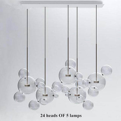 Modern Creative Clear Glass Bubble Ball Led Pendant Lamp for dining room living room bar LED Glass Hang Lamp