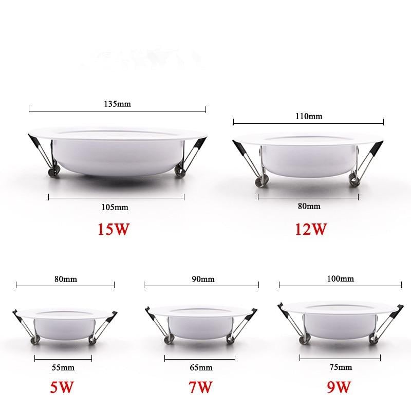 LED Downlight  Spot LED downlight Dimmable 5W 7W 9W 12W 15W Recessed in LED Ceiling Downlight Light Cold Warm white  Lamp