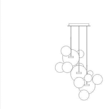 LED Nordic Iron Glass Mickey Gradual Blue LED Lamp LED Light.Pendant Lights.Pendant Lamp.Pendant light For Dinning Room Foyer