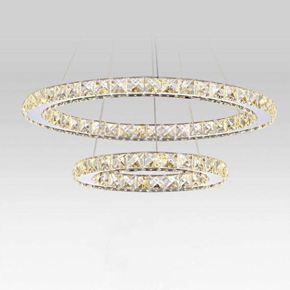 Crystal Modern led ceiling light warm white Bedroom living room lights Circle Rings Cristals avize Indoor Modern Ceiling Lamp