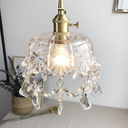 Nordic Brass Glass Pendant Lamp Modern Little Crown Pendant Lights LED E27 Decoration Hanging Lamp For Cafe Bedroom Bedside