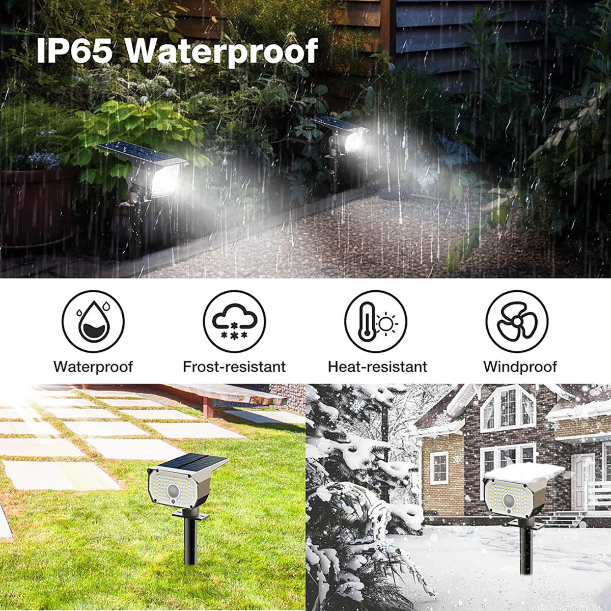 76LED Solar Lights Outdoor Waterproof Solar Landscape Lights for Lawn Pathway Walkway Yard Garden Decorative Lighting