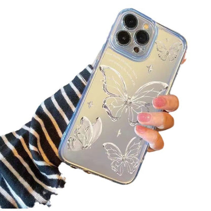 Transparent Butterfly Shockproof Phone Case For iPhone 13 Case iPhone 11 12 14 15 16 17 Pro Max XS XR 7 8 Plus Soft Clear Cover