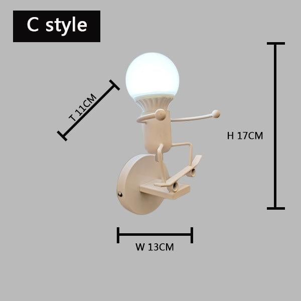 Iron Led Wall Lamp American Creative Wall Lights Metal Cartoon Robot Sconce Wall Light bedroom Children room Luminaire