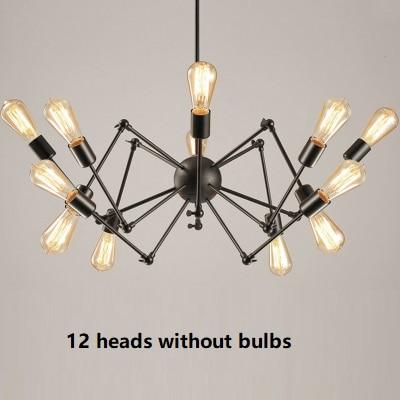 Vintage Industrial Loft Pendant Light 8/12/16/18 Heads Sputnik Pendant Lamp Restaurant Bar Lights