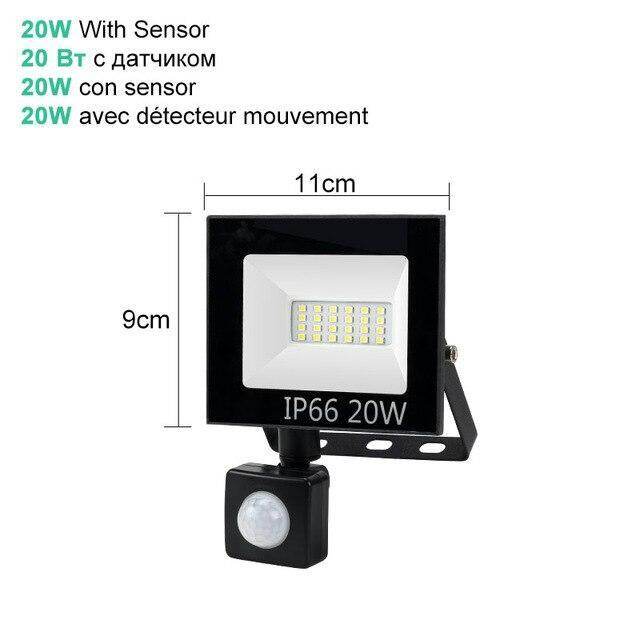 10W 20W 30W 50W 100W LED Floodlight Waterproof PIR Motion Sensor Floodlight Outdoor Wall Lamp Flood Light Spotlight
