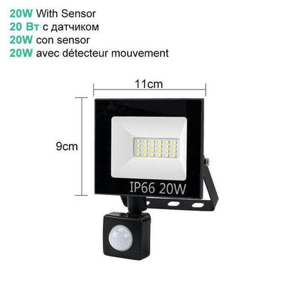 10W 20W 30W 50W 100W LED Floodlight Waterproof PIR Motion Sensor Floodlight Outdoor Wall Lamp Flood Light Spotlight