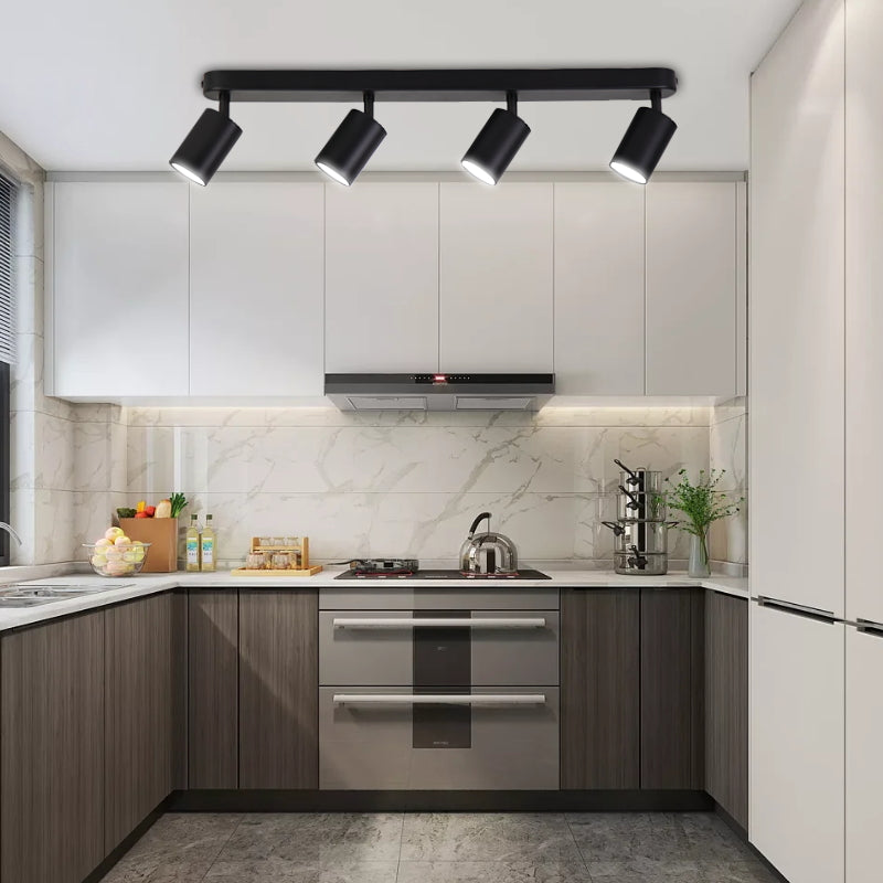 GU10 LED Track Light Spotlight 110-220V Suit Ceiling Lamp GU10 3 Color COB Spot Lights For Kitchen Commercial Living Room