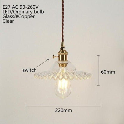 Europe Retro Novelty Glass&iron Pendant Light LED E27 With 5 Colors For Bedroom/Living Room/Bathroom/Dining Room/Restaurant