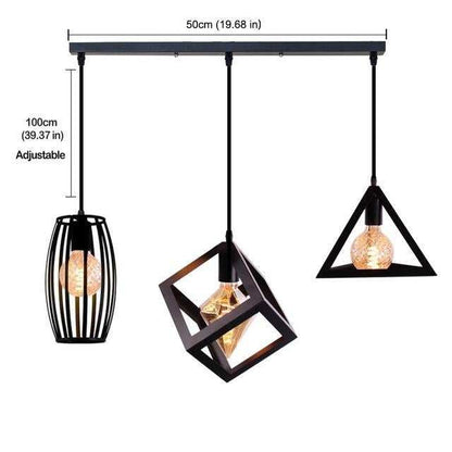 Nordic Pendant Lights Iron Minimalist Loft Cage Pyramid Pendant Lamp Modern Industrial Metal Hanging Lamp Parlor E26 E27 LED NEW
