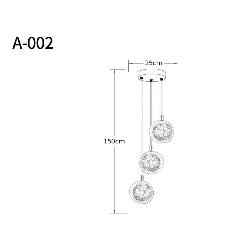 Light Luxury Duplex Villa Crystal Ball Long-line Chandeliers