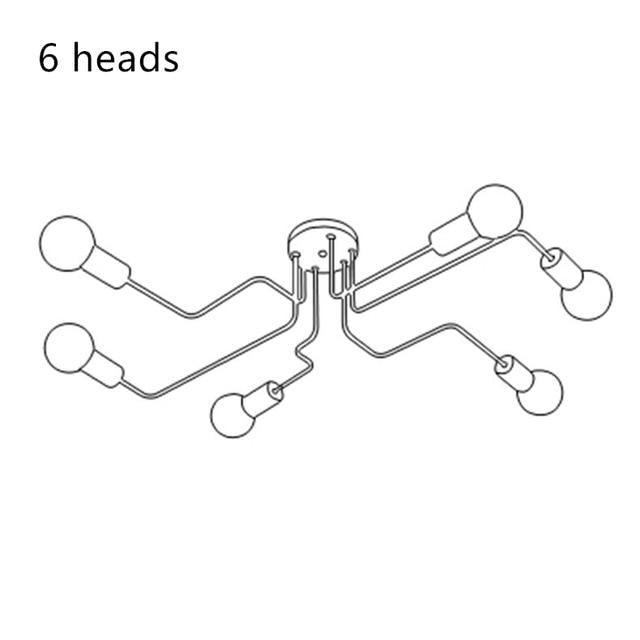 LED Pendant Lights Modern Pendant Lamps Hanging Vintage Multiple Rod Wrought Iron Lighting Ceilin Fixtures E27 Bulb Living Room