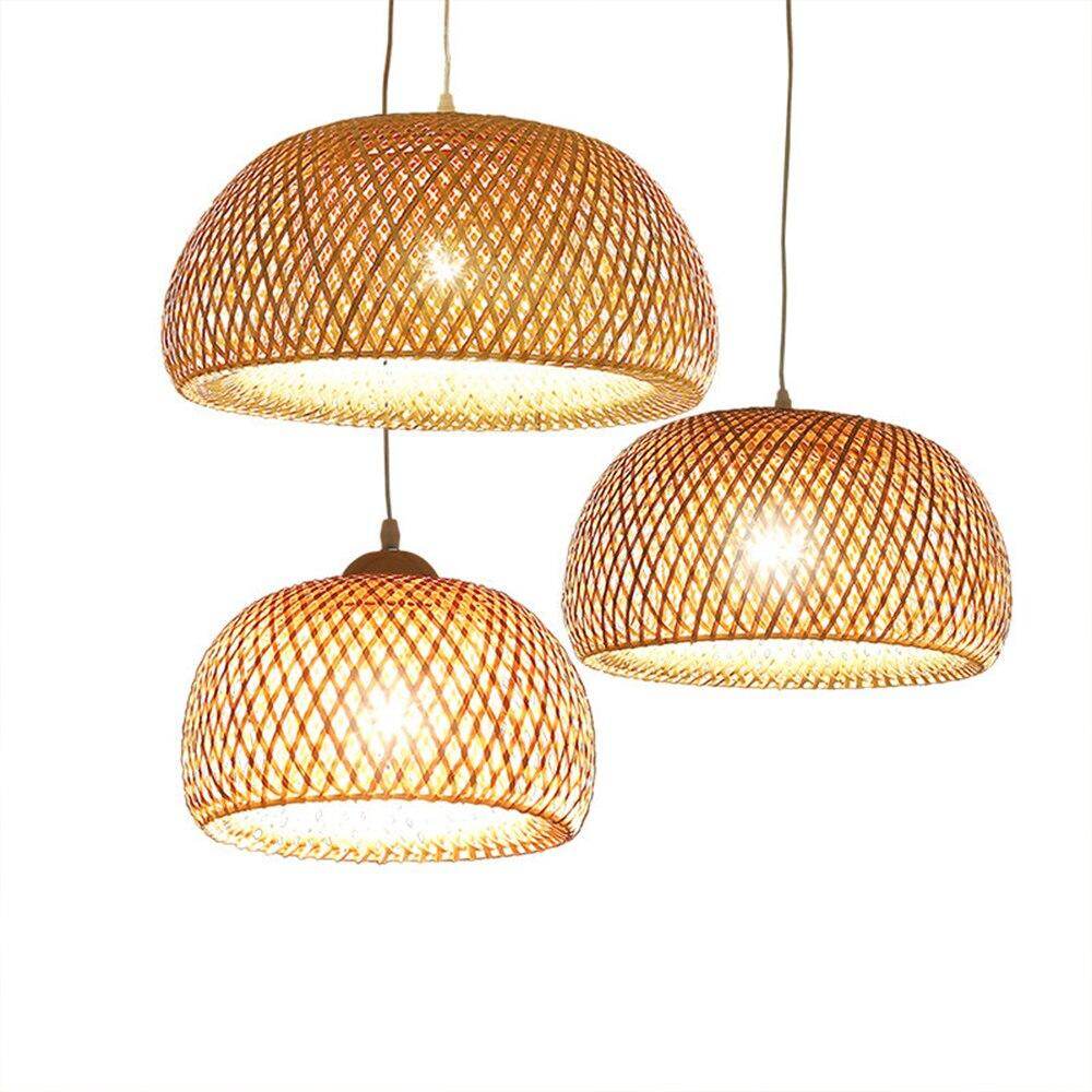 New Chinese Bamboo Weaving Bamboo Nest Nest Antique Pendant Light E27 Lamps Lanterns Living Room Hotel Restaurant Aisle Lamp