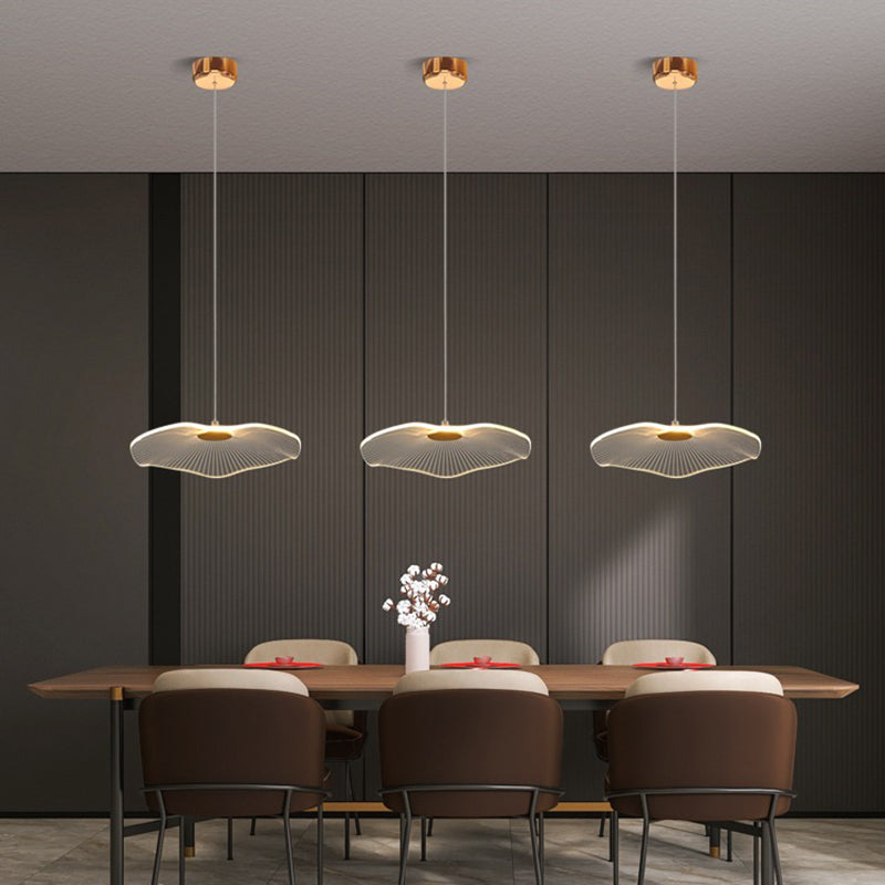 Creative Acrylic Lotus Leaf Small Pendant Lamp for Bedside Art, Modern and Simple Single Head Pendant Lamp LED Lamp