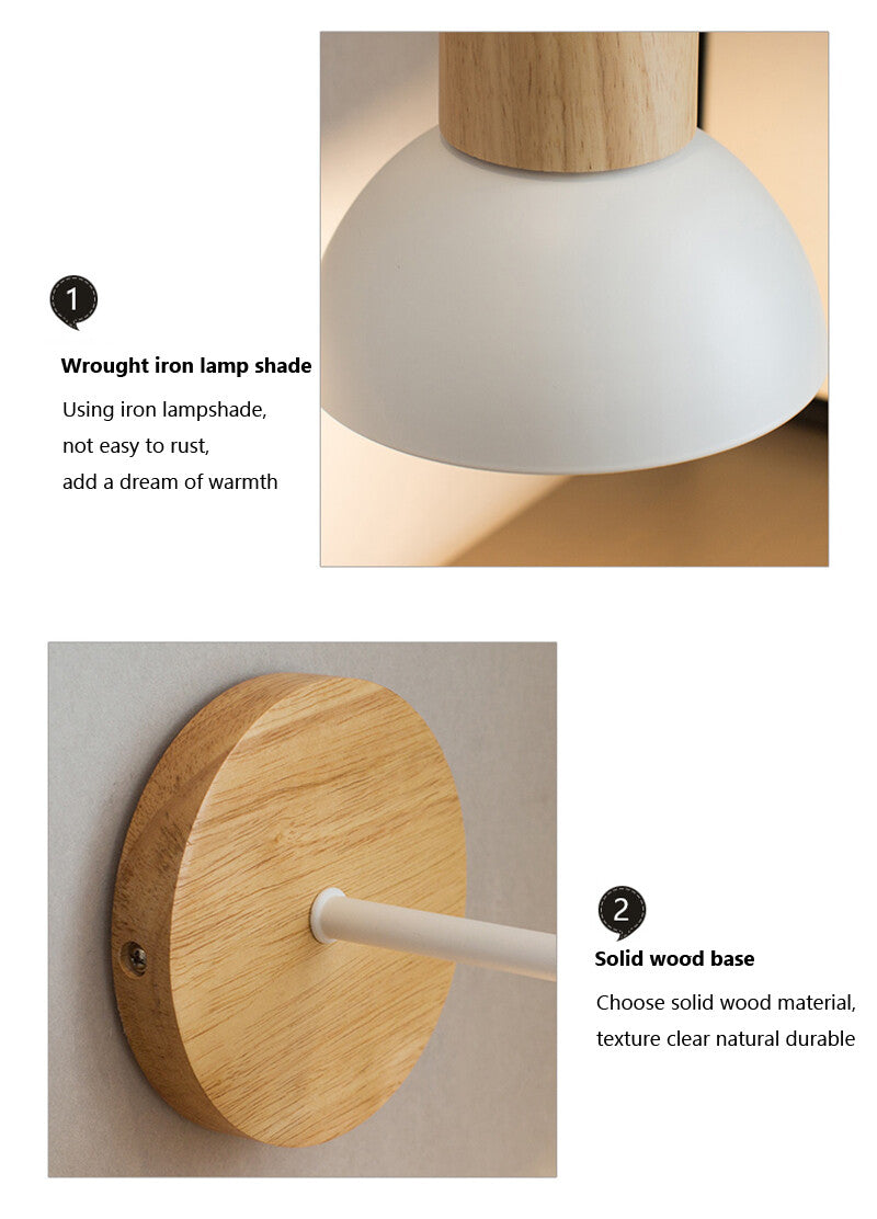 Nordic Creative Wall Lamp LED Wood Lighting Fixture For Living Room Eye Protection Bedside Home Decor Lighting