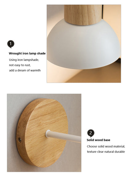 Nordic Creative Wall Lamp LED Wood Lighting Fixture For Living Room Eye Protection Bedside Home Decor Lighting