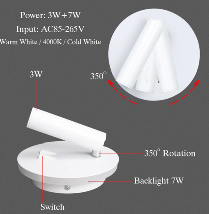 LED Wall Lamps Reading 3W 6W Strip light Back light bedroom Study living room  Sconce Adjustable With Switch Bedside Wall light