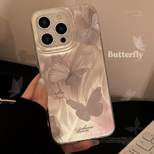 Luxury Butterfly Phone Case For iPhone 17 Pro Max 16 13 11 15 14 Plus 12 17 Air 16promax 15promax 17promax Hard IMD Funda Cover