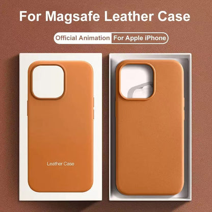 Official MagSafe Leather Case for Apple iPhone 17 Pro Max 16 13 12 14 15 Plus Original Strong MacSafe Magnetic Cover Accessories