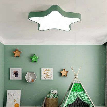 Children's Room Study Lamp Warmromantic Princess Five-pointed Star Ceiling Lamp