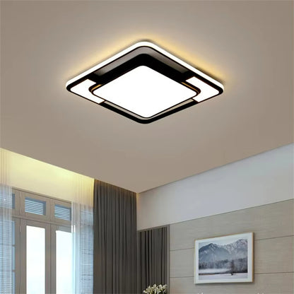 Modern Minimalist LED Ceiling Lamp Square With Remote Control Bedroom Children's Room Fixture Living Room Chandelier