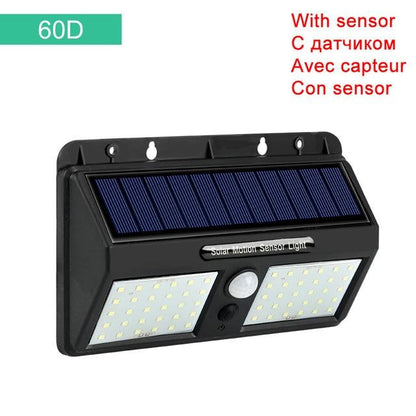 Solar Light 20 30 48 60 96 LED Waterproof PIR Motion Sensor Security Solar Lamp Outdoor Emergency Wall Light