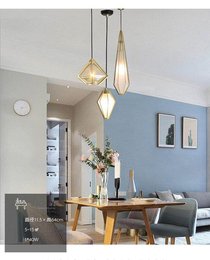 Post Modern Glass Pendant Light Hanging Nordic Living Room Walk In Closet Gold Pendant Lamp Suspension Lighting Fixture