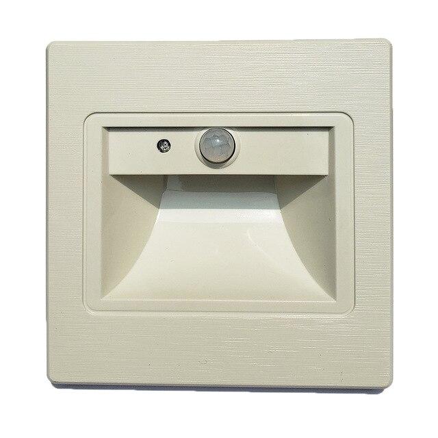 1.5W LED Embedded Wall Light,Intelligent lamp,PIR Sensor Stair Light, Kitchen Lamp Step Corridor Bathroom, Smart Indoor lighting