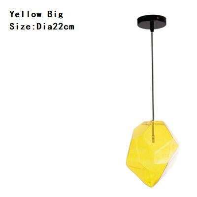 Modern Scandinavian Ice Crystal Glass Pendant Lights Creative Restaurant Hanging Lights Colored Stone Single Head Luminarias
