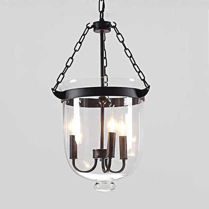Round American Country Glass Chandelier Candle Lamp Bucket Chandelier
