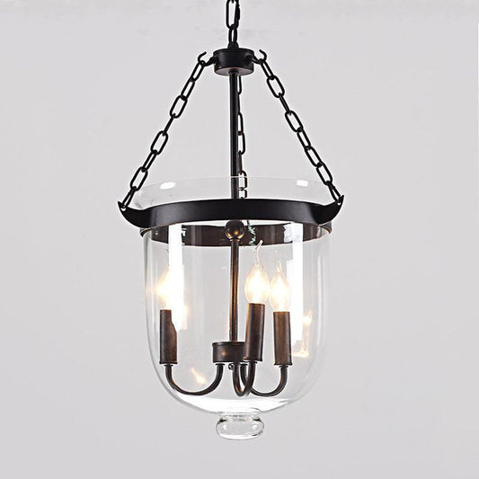 Round American Country Glass Chandelier Candle Lamp Bucket Chandelier