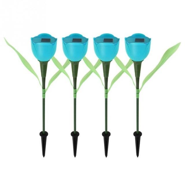 8 Colors Hot Sale Outdoor Garden Solar LED Light Solar Powered LED Tulip Home Lawn Lamp Landscape Night Flower Lamp 1Pc