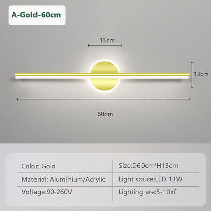 Modern LED Wall Lamp Mirror Light Bathroom Toilet Black Gold Long Strip Fixture Led Lighting Lamps
