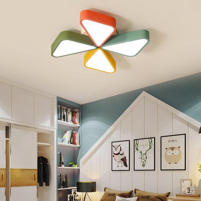 Kids BedroomCeiling Lamp LED Metal Iron Acrylic Color Windmill Children  Living Room Decoration Light Fixture