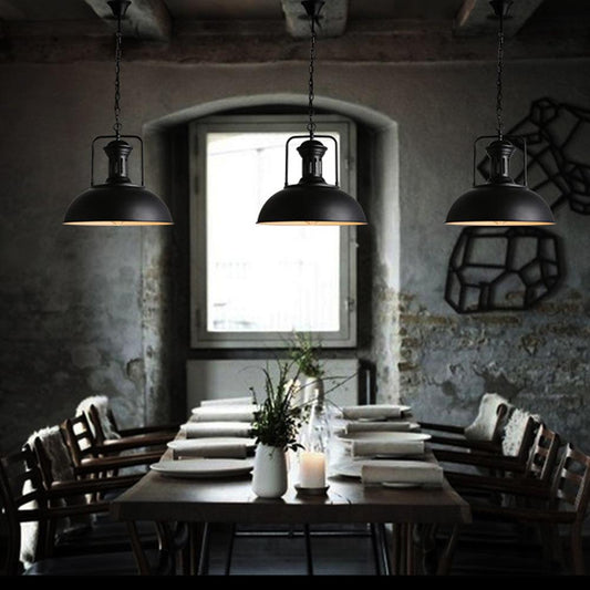 Retro Industrial Pendant Lighting For Kitchen Metal Hanging Lights 415mm Diameter Pendant Lamp