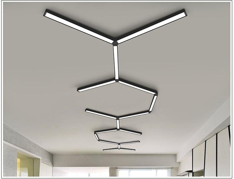 LED Strip Light Splicing Office Chandelier Indoor Surface Mounted Conference Room Exhibition Hall Workbench Hanging Line Light