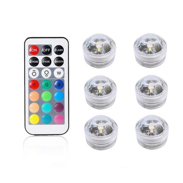 Remote Controlled RGB Submersible Light Battery Operated Underwater Night Lamp Vase Bowl Outdoor Garden Wedding Party Decoration