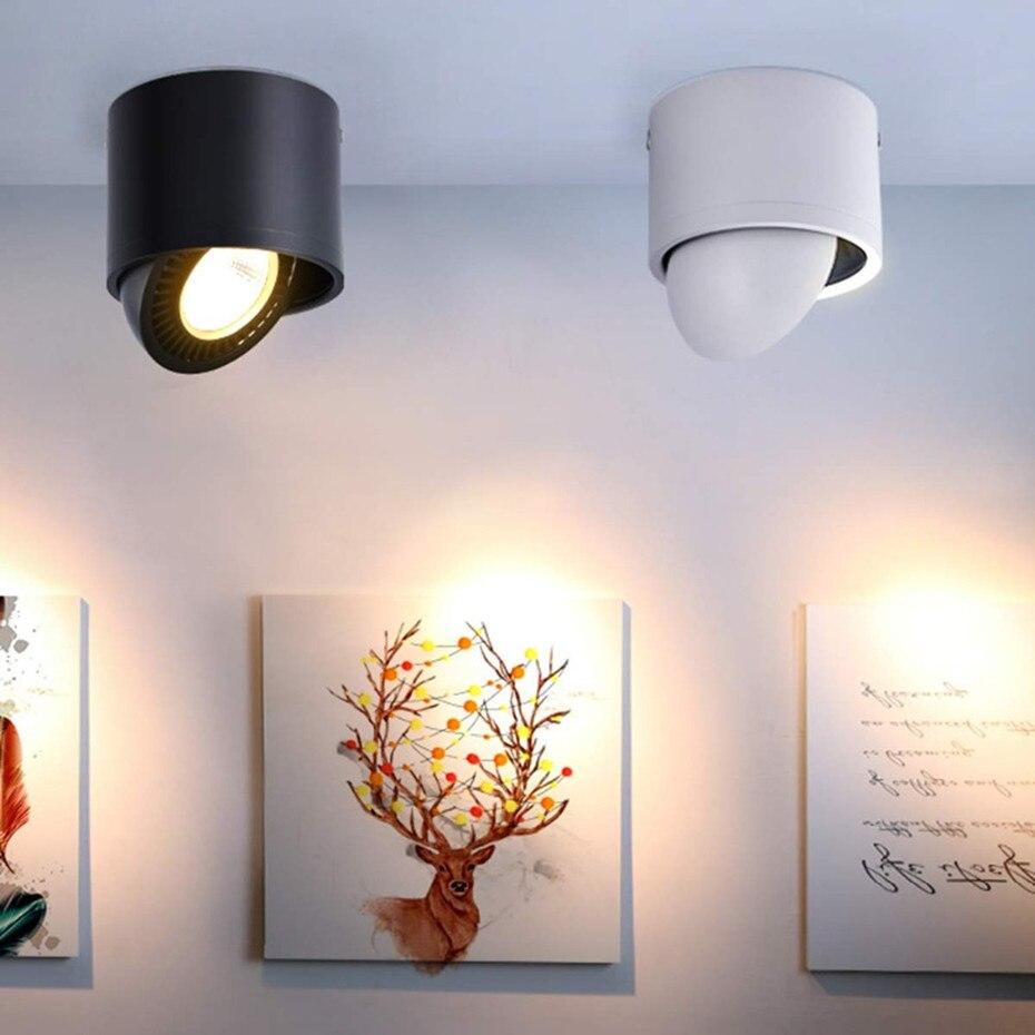 Dimmable Surface Mounted LED COB Downlight 360 Degree Rotating LED Spot Light 15W/9W/7W/5W Ceiling Lamp with LED Driver